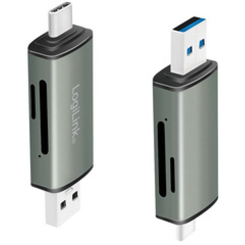LogiLink Lecteur de cartes USB 3.2 Gen1, SD/micro SD, alu