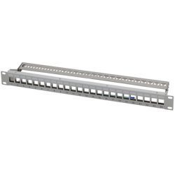 LogiLink Panneau de brassage 19" Keystone, 24 ports, gris