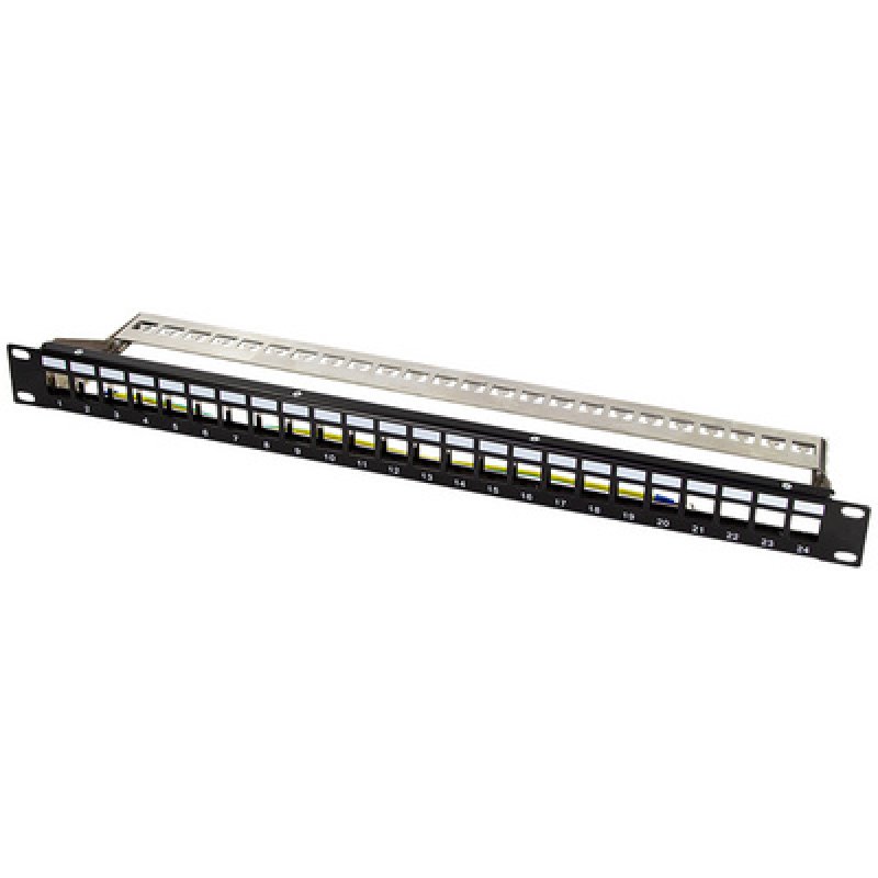LogiLink Panneau de brassage 19" Keystone, 24 ports, gris