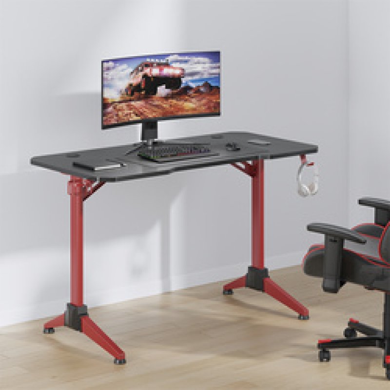 LogiLink Bureau de gaming avec éclairage RVB