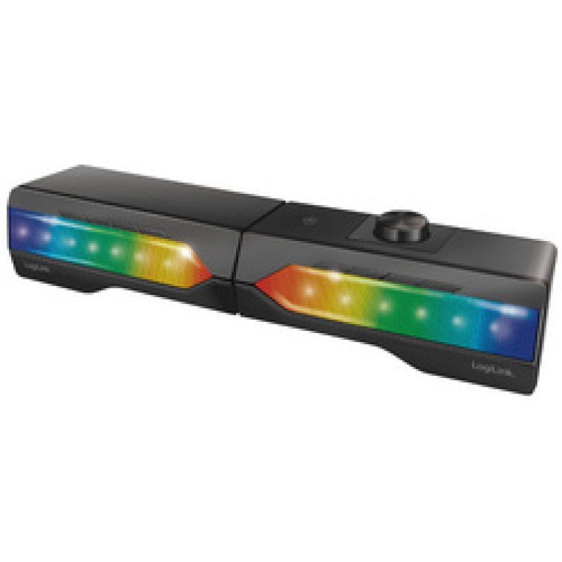 LogiLink Barre de son lumineuse mobile, noir