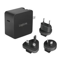 LogiLink Adaptateur de voyage USB, USB C, technologie GaN