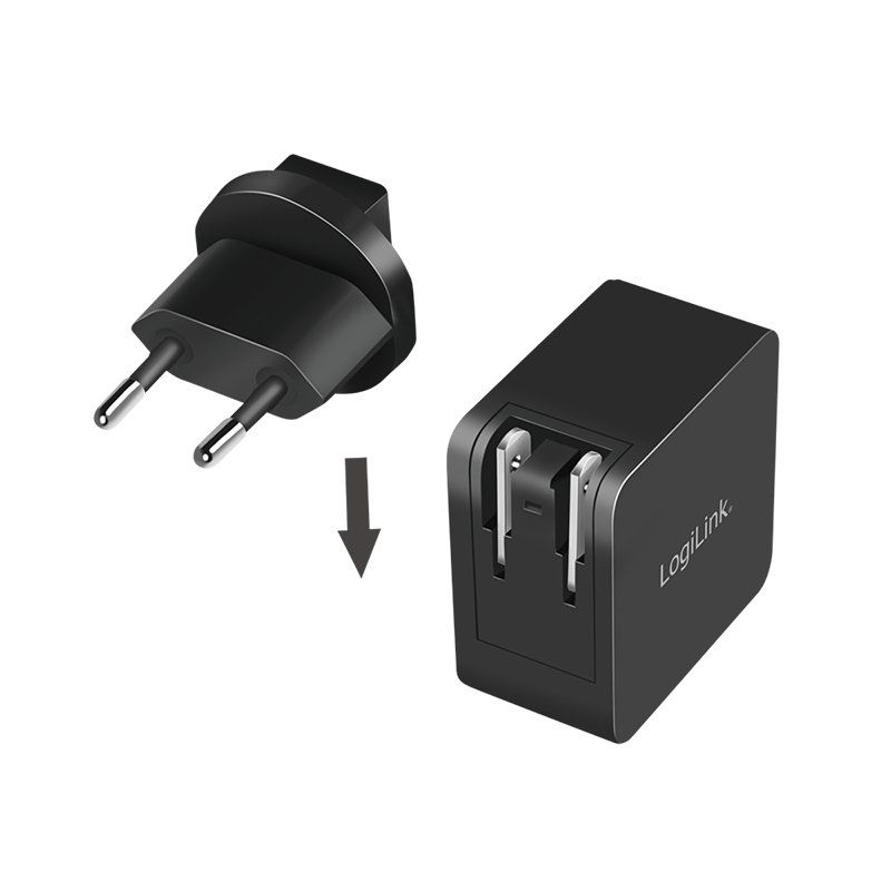 LogiLink PA0302 mobile device charger Universal Black AC Fast charging Indoor