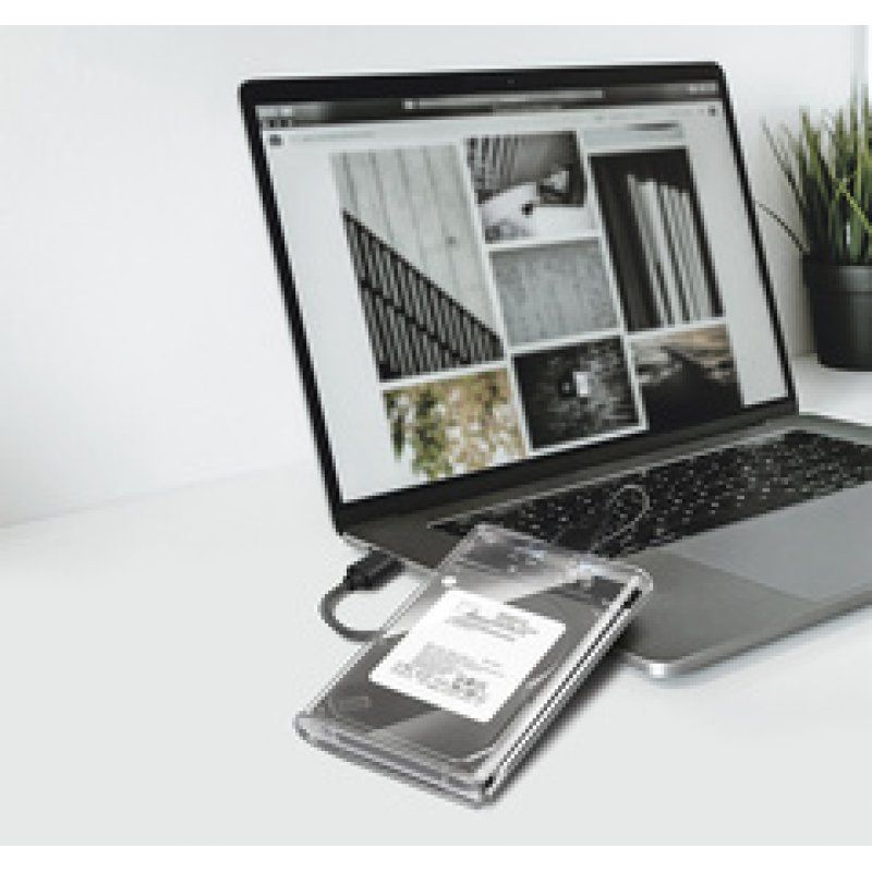 LogiLink 2,5 Extern. Encl. USB 3.0, , screwless, transparent