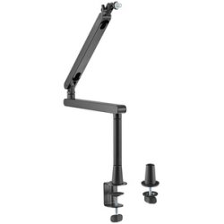 LogiLink Bras de microphone professionnel Boom, noir