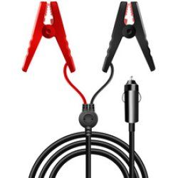 LogiLink Power adapter cable, cigarette lighter/M to alligator clip, black/red, 2 m