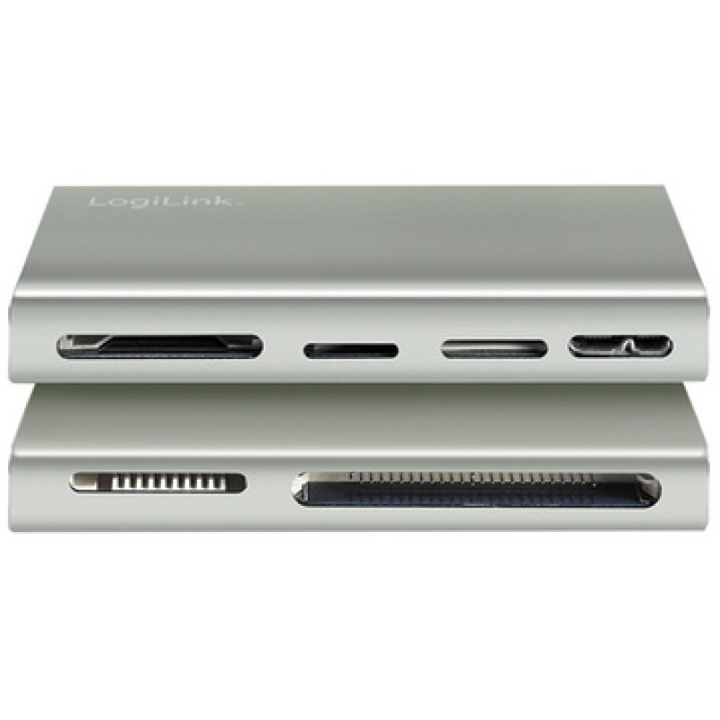 LogiLink USB 3.2 Gen 1 Cardreader, 5-in-1, metal case, silver