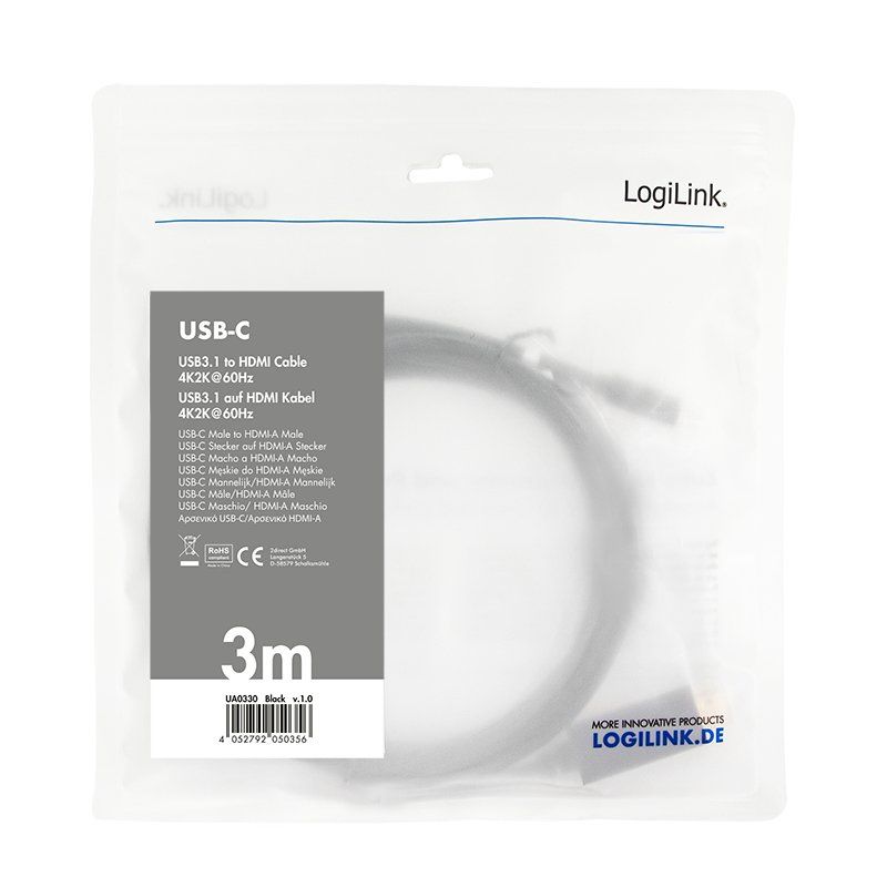 LogiLink UA0330 USB graphics adapter Black