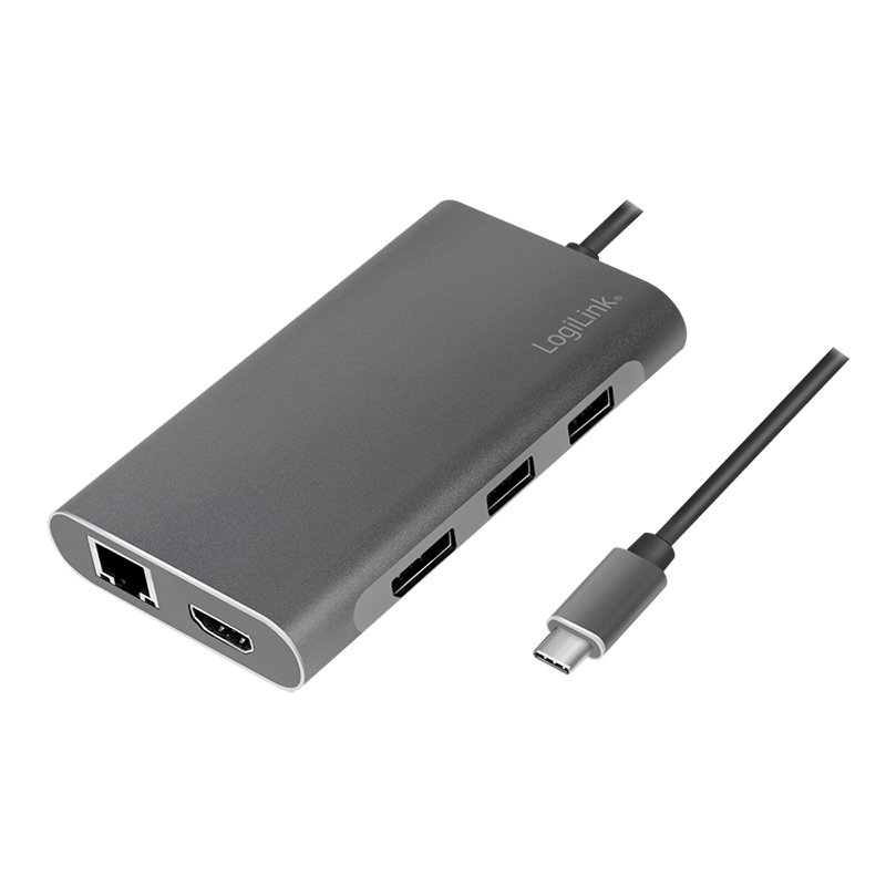 LogiLink UA0382 laptop dock/port replicator Wired USB 3.2 Gen 1 (3.1 Gen 1) Type-C Silver