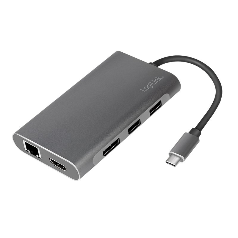 LogiLink Docking station USB 3.2 (gén.1), USB-C, 8 ports