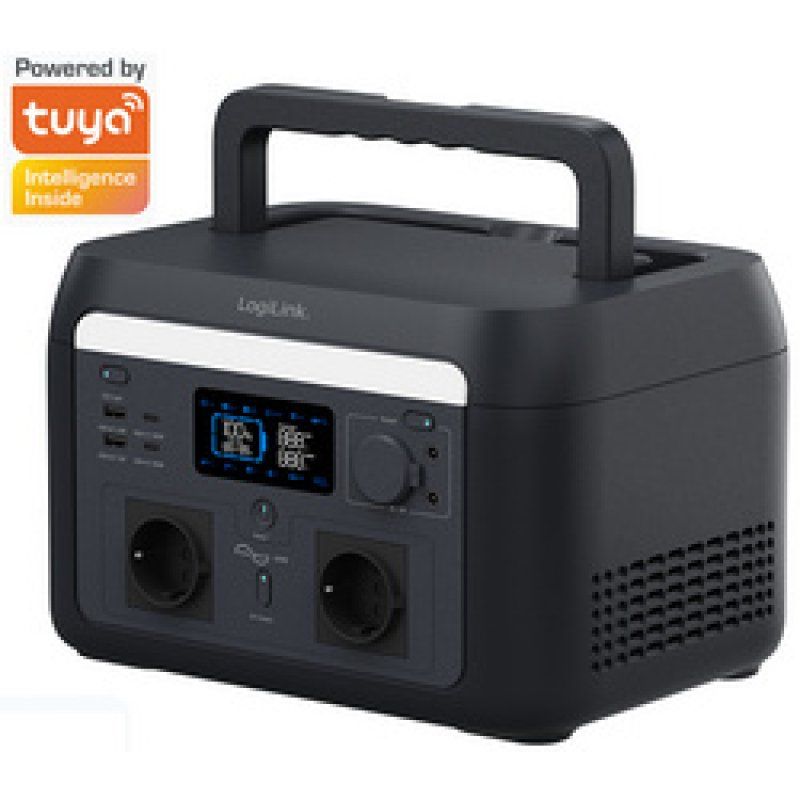 LogiLink Portable power station, 600W, LiFePO4 battery, Tuya compatible