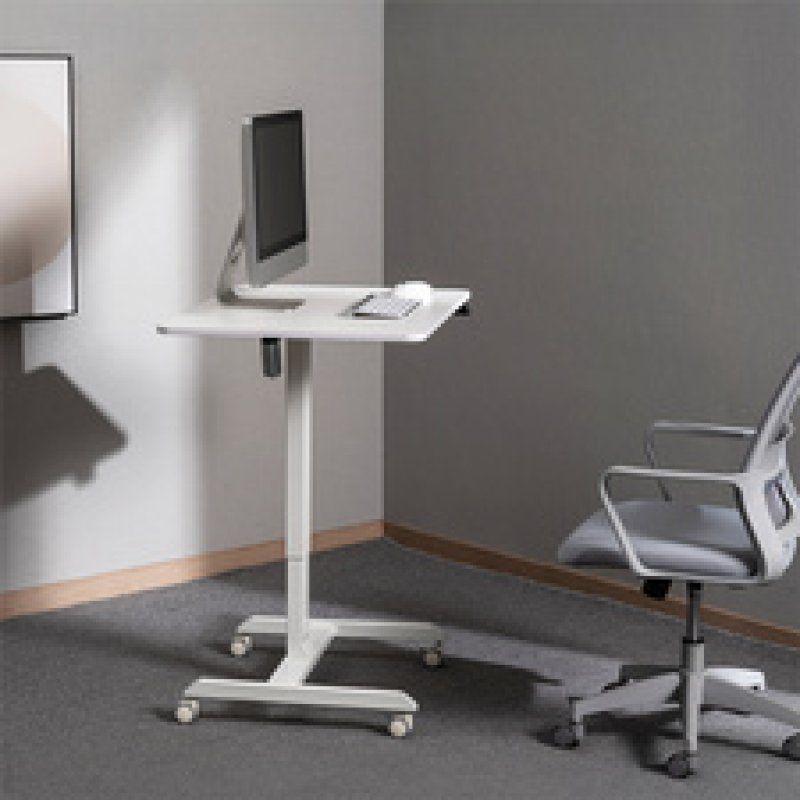 LogiLink Sit-stand workstation, single-motor, w/casters, white