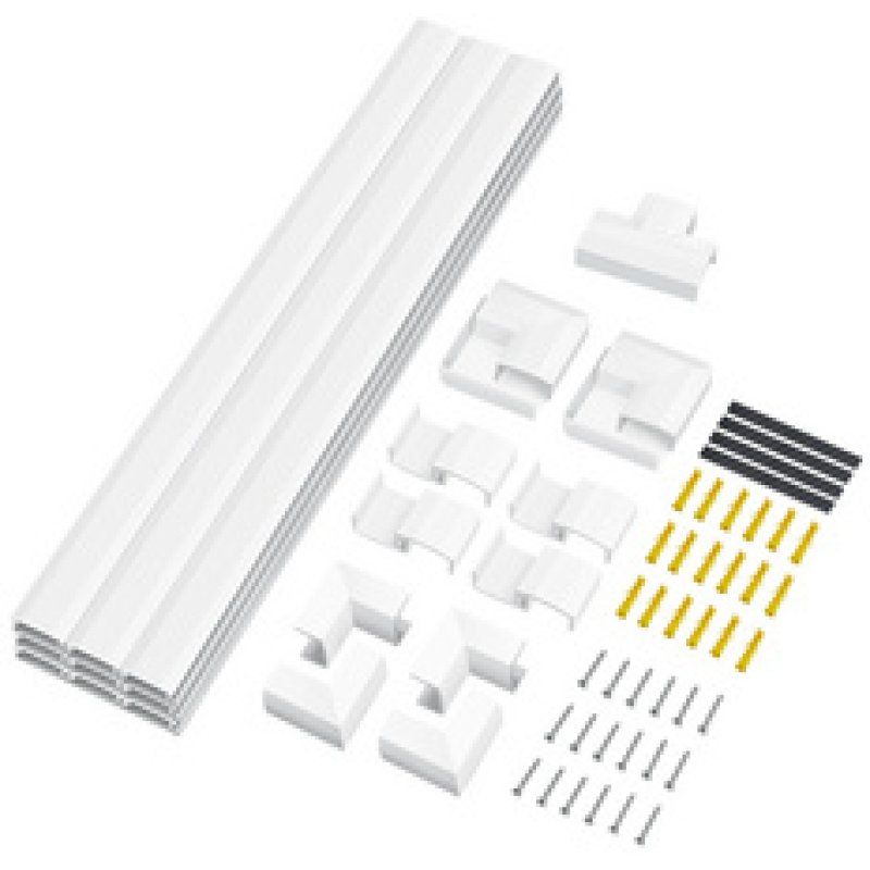 LogiLink Cable channel set, wall installation, 67pcs, white