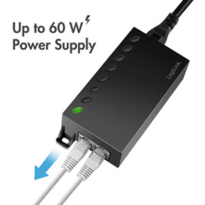 LogiLink Injecteur PoE gigabit, 802.3af/at/bt, 60 watts