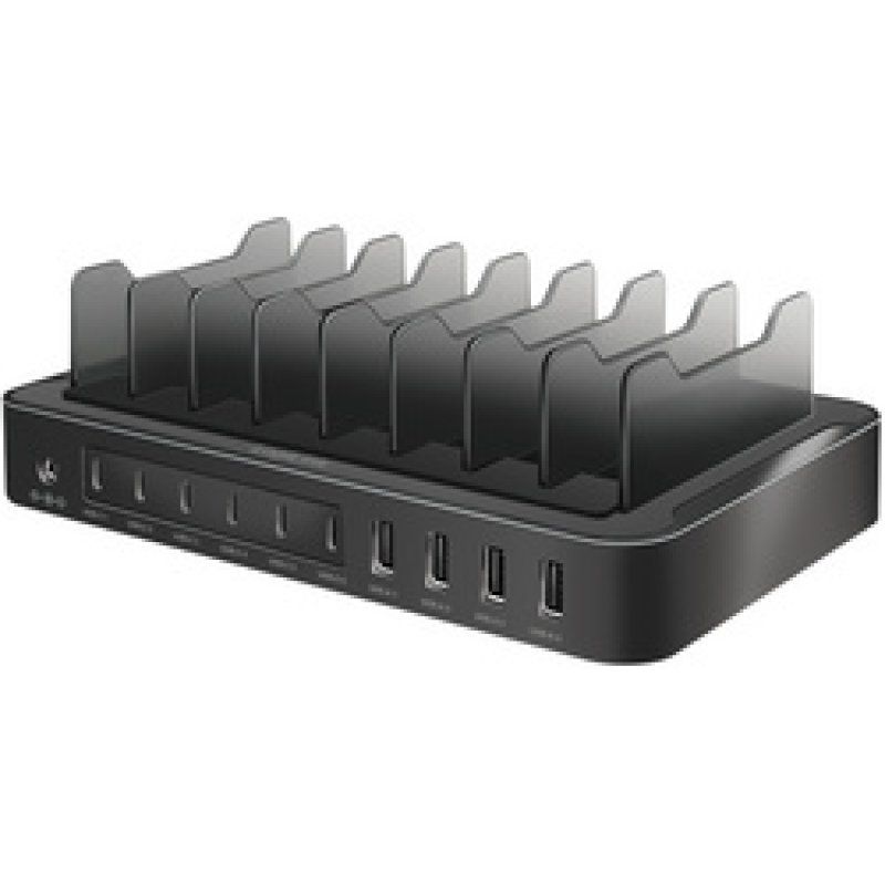 LogiLink USB Table Charger, 10 Port, 4x USB-A & 6x USB-C, 120W, PD, QC3.0, black