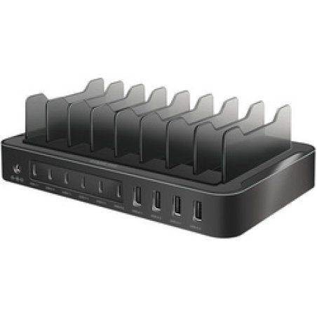 LogiLink USB Table Charger, 10 Port, 4x USB-A & 6x USB-C, 120W, PD, QC3.0, black