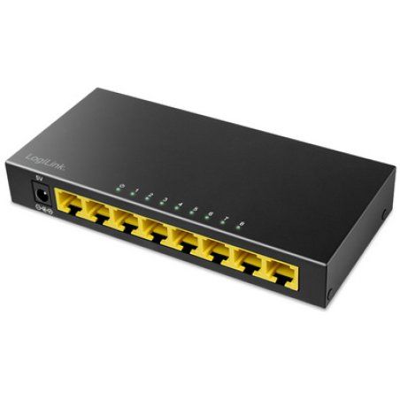 LogiLink Switch 8 Port GB Ethernet 8x10/100/1000 RJ45 Desktop schwarz - Switch - 8-Port