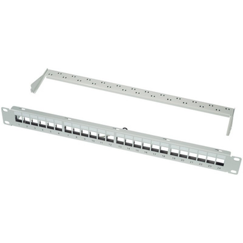 LogiLink Panneau de brassage Keystone 19", 24 ports, blindé