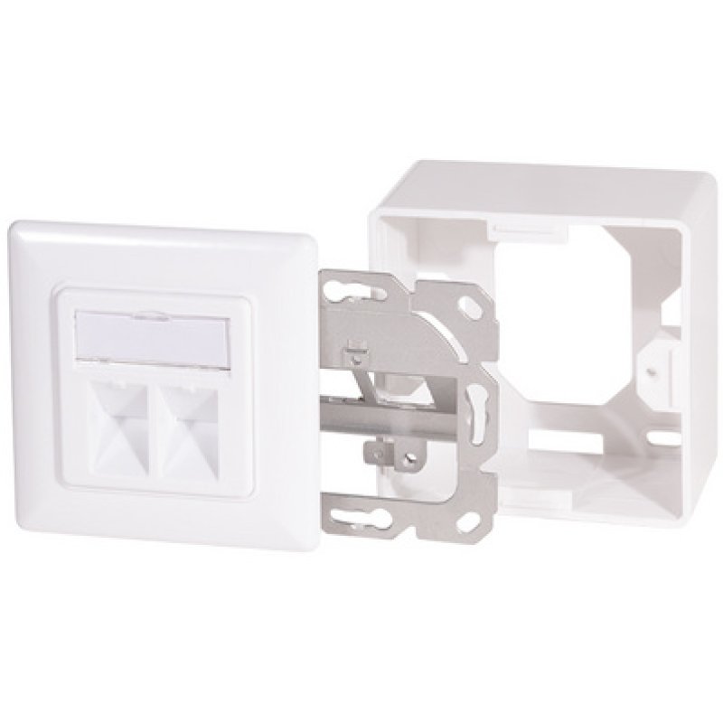 LogiLink Prise RJ45 cat.6, 2x RJ45, blindé, blanc