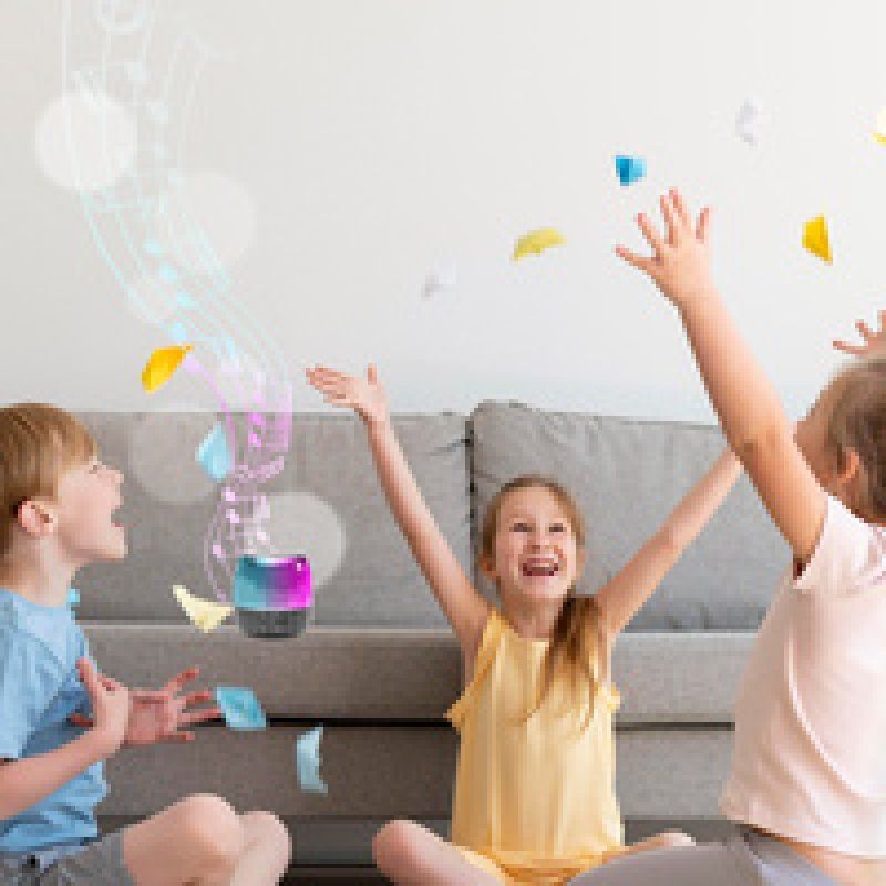 LogiLink Enceinte Bluetooth avec lumières festives, noir