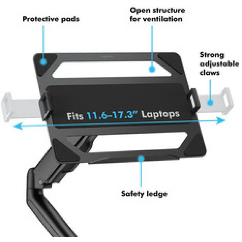 LogiLink Universal Laptop Holder for Monitor Arms, black