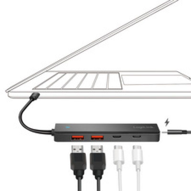 LogiLink Hub USB 3.2 Ultra Slim, 4 ports, 2x USB-A, 2x USB-C