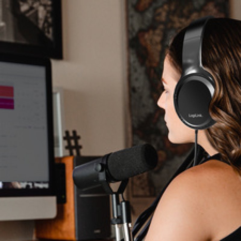 LogiLink Stereo-Headset mit Mikrofon 3.5-mm-Klinkenstecker schwarz