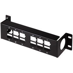 LogiLink Keystone bracket for wall or 10-inch mounting, 12 ports, black