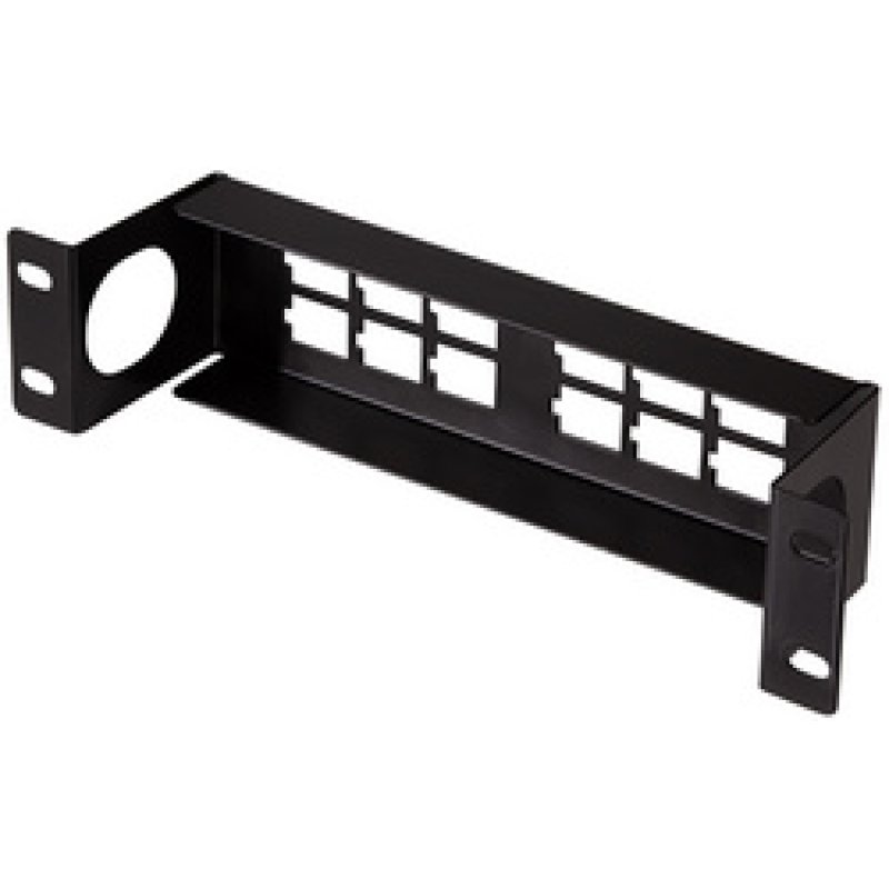 LogiLink Keystone bracket for wall or 10-inch mounting, 12 ports, black