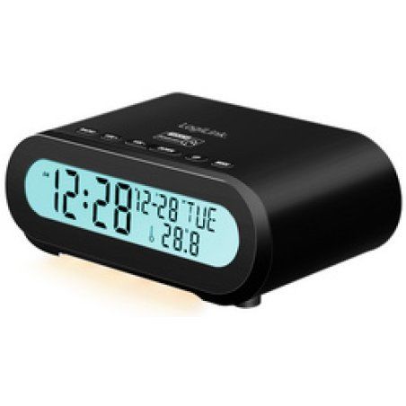 LogiLink Radio-réveil digital avec veilleuse, blanc