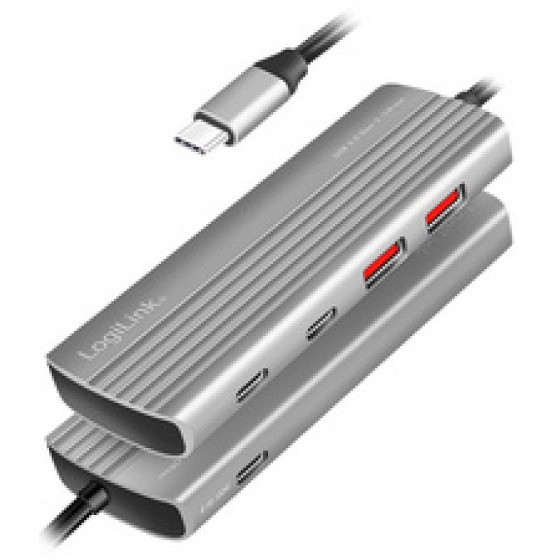 LogiLink USB 3.2 Gen2 Hub, 4 1-port, 2x USB-A, 2x USB-C, PD 100W, aluminum