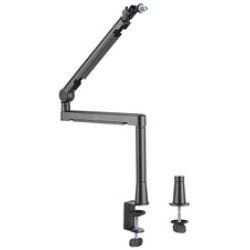 LogiLink Professional Studio Microphone Boom Arm Stand, aluminum, black