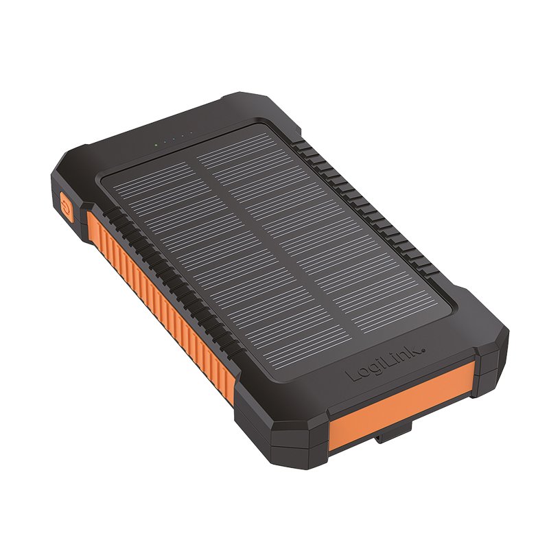 LogiLink Powerbank solaire, 6.000 mAh, noir/orange
