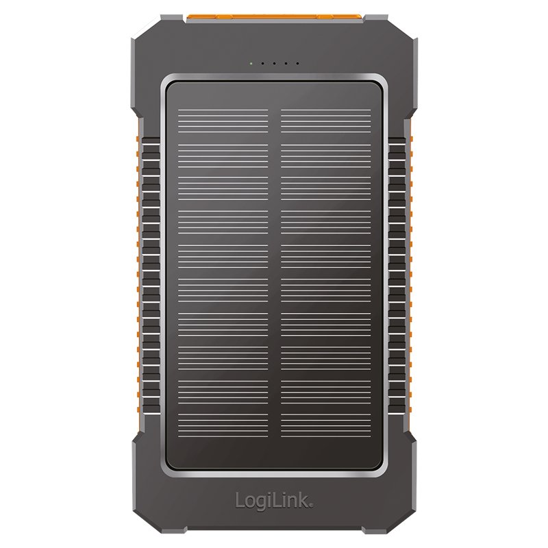 LogiLink Powerbank solaire, 6.000 mAh, noir/orange