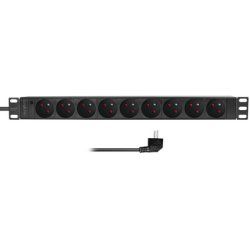 LogiLink 19 PDU 9 x French/Belg. Standard outlet, without switch, black