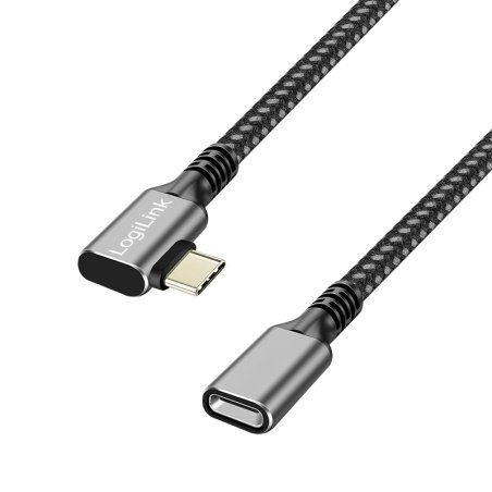 LogiLink Rallonge USB 3.2 Gen2 boîtier alu, 0,5 m, noir/gris