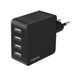 LogiLink PA0336 chargeur d'appareils mobiles Universel Noir Secteur Charge rapide Intérieure