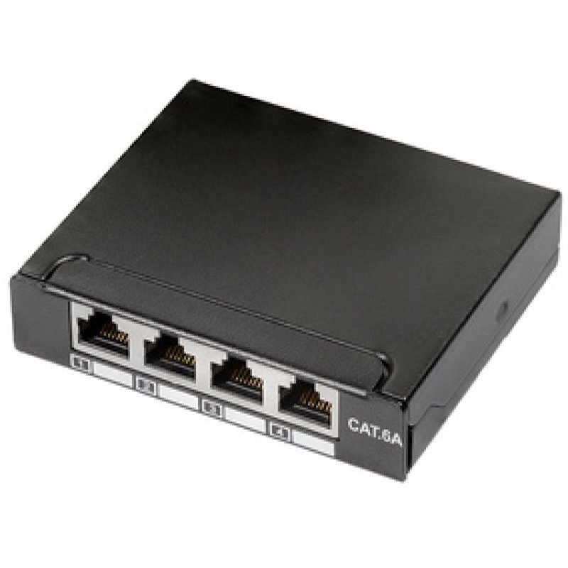 LogiLink Mini-répartiteur, cat. 6A, 4 ports, noir