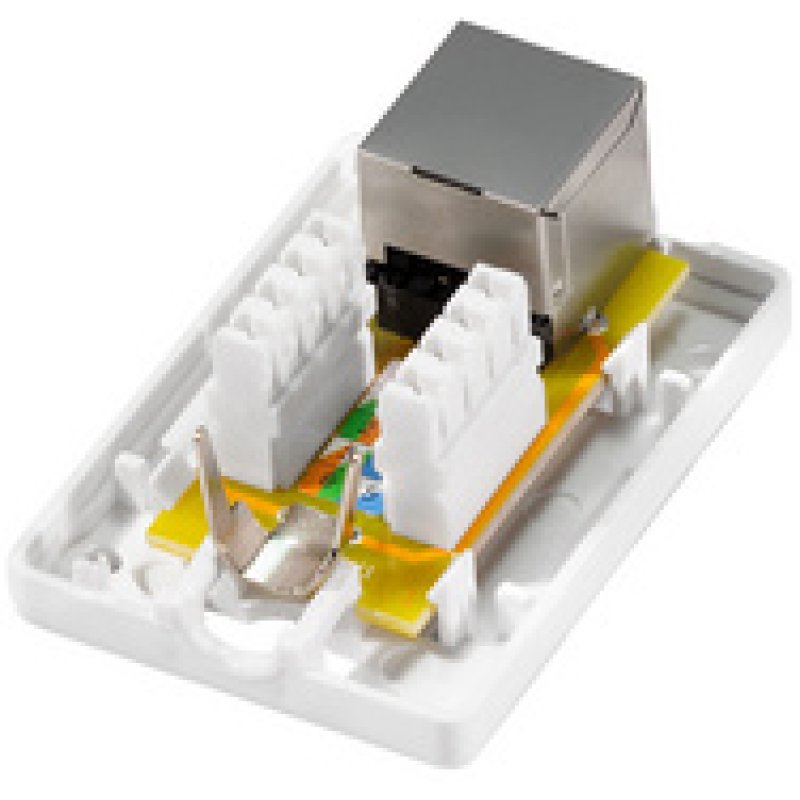 LogiLink Prise RJ45 cat. 6A avec boîtier en saillie, 2x RJ45
