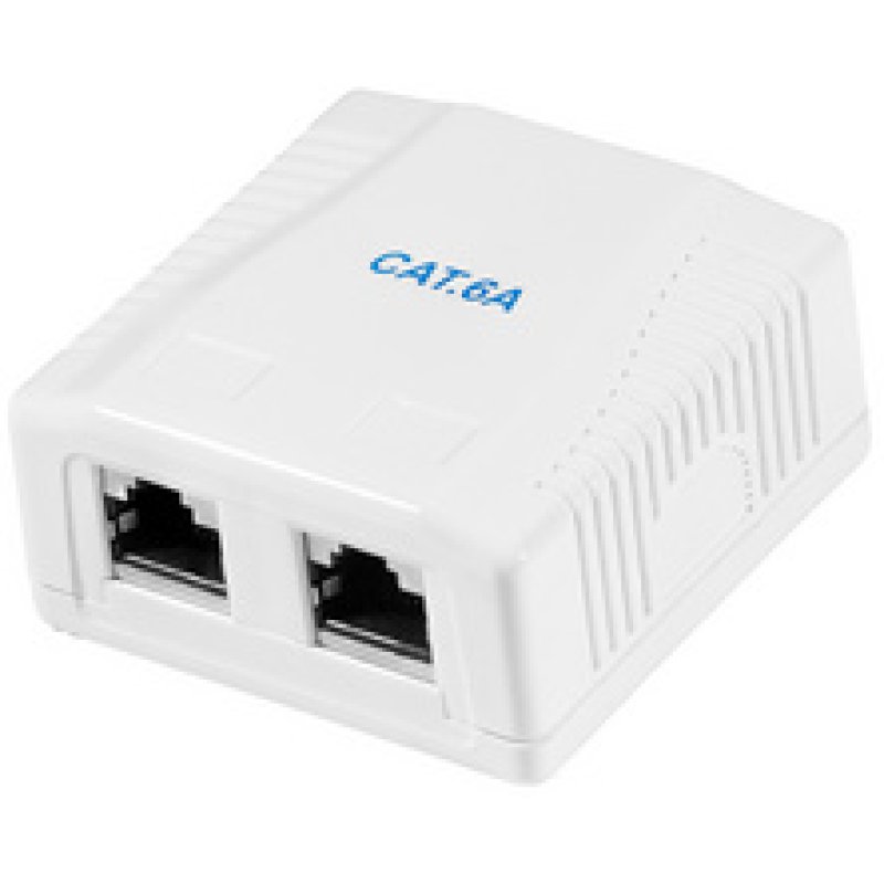 LogiLink Prise RJ45 cat. 6A avec boîtier en saillie, 2x RJ45