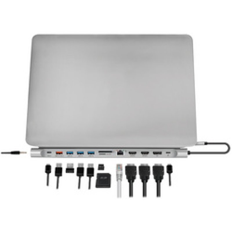 LogiLink USB 3.2 (Gen 2) Docking Station, 12-Port, silber