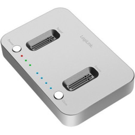 LogiLink USB 3.2 Gen2 Quickport, 2-Bay, for M.2 NVMe SSD, clone-function