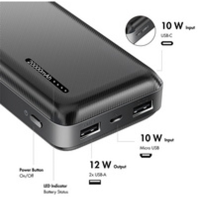 LogiLink Powerbank 20.000 mAh, 2x USB-A, 1x USB-C, weiß