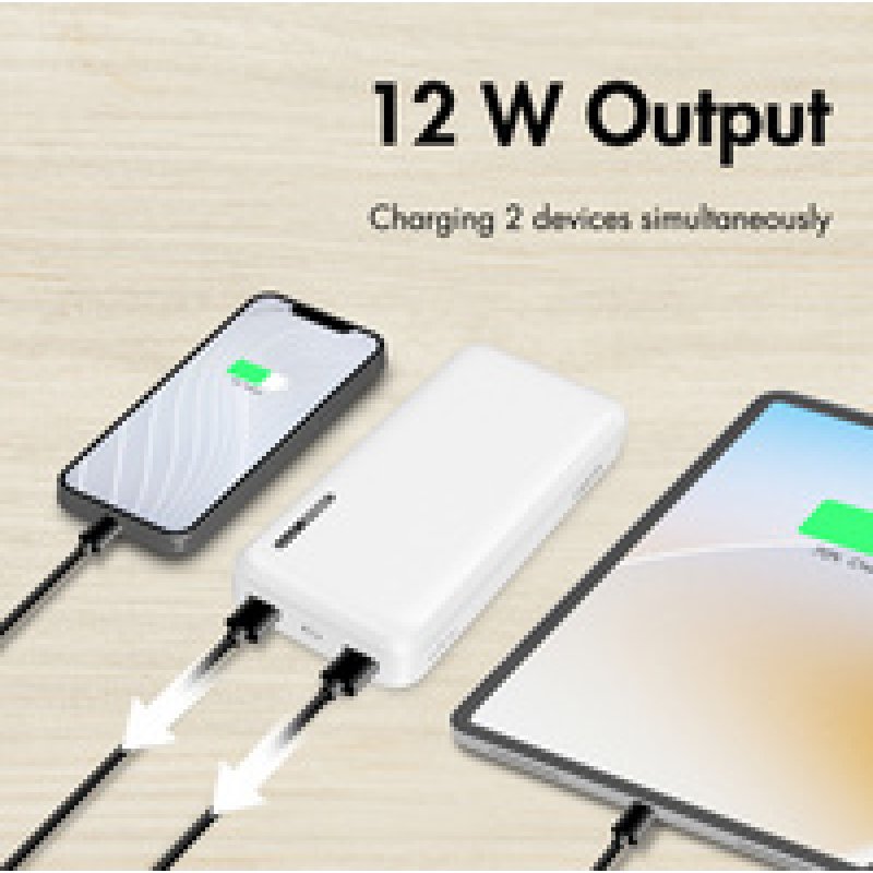 LogiLink Powerbank 20.000 mAh, 2x USB-A, 1x USB-C, weiß