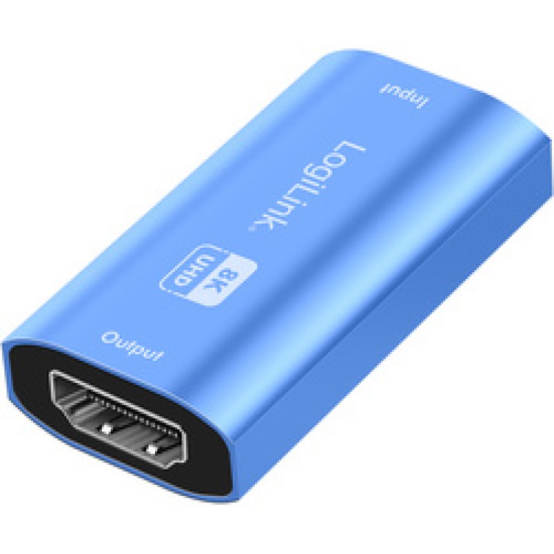 LogiLink Répéteur HDMI, 8K/60 Hz, boîtier en aluminium, bleu