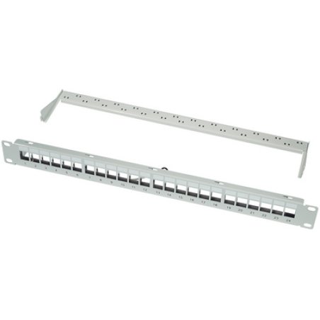 LogiLink Panneau de brassage Keystone 19", 24 ports, blindé