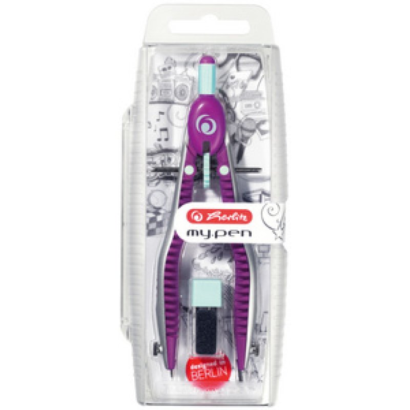 herlitz Compas à réglage rapide my.pen, lilas/menthe