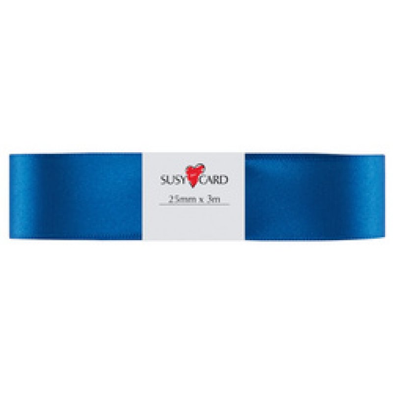 SUSY CARD Ruban cadeau "double satin", 25 mm x 3 m, rouge