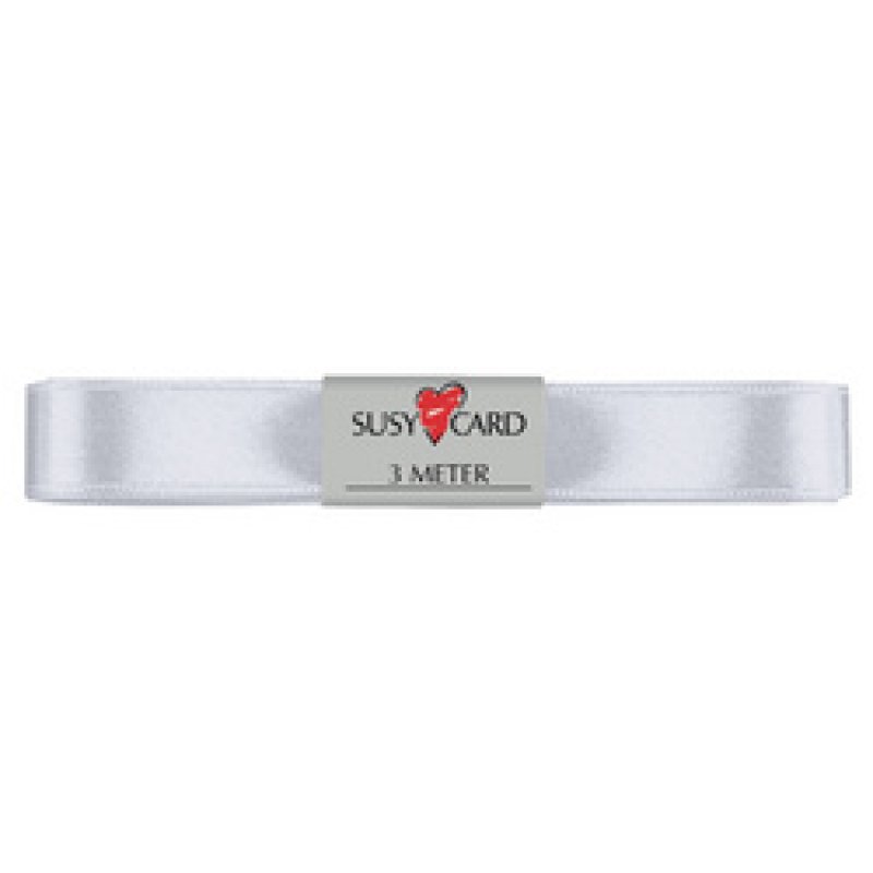 SUSY CARD Ruban cadeau "double satin", 15 mm x 3 m, bleu