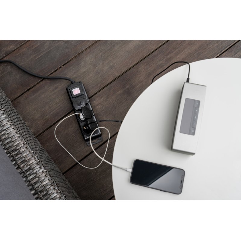 Brennenstuhl 1159950013 power extension 2 m 3 AC outlet(s) Indoor/outdoor Black